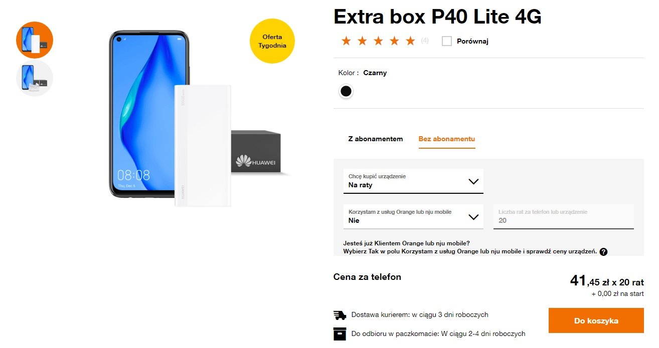 Oferta Tygodnia Huawei P40 Lite Orange