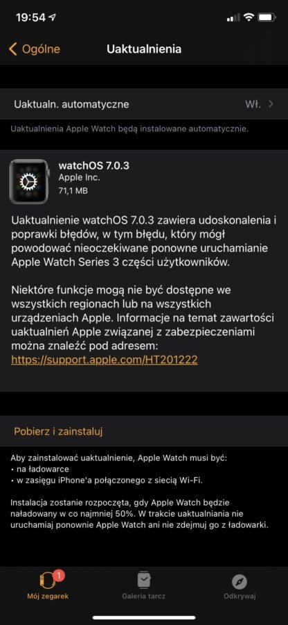 watchOS 7.0.3 – lista zmian. 