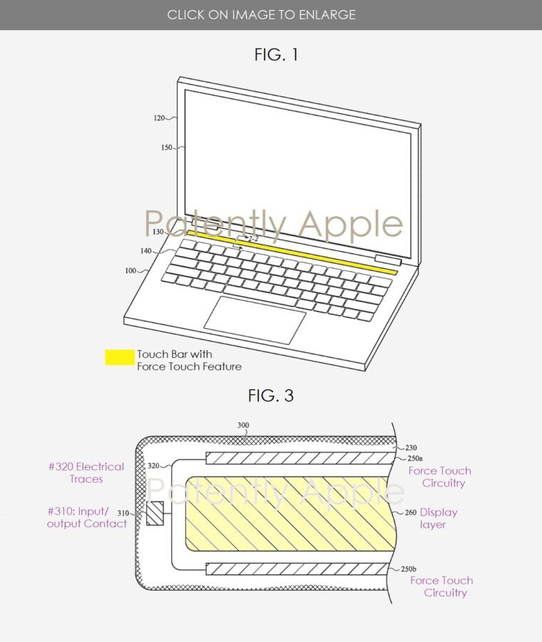 Pasek Touch Bar z funkcją Force Touch w MacBooku.