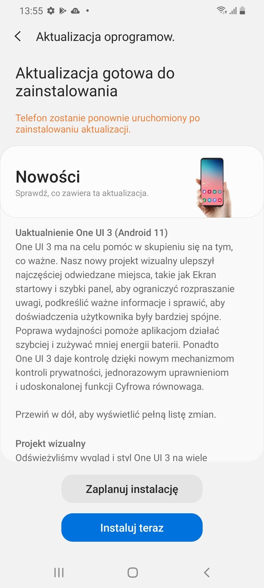 Samsung Galaxy S20 Android 11 One UI 3 aktualizacja update