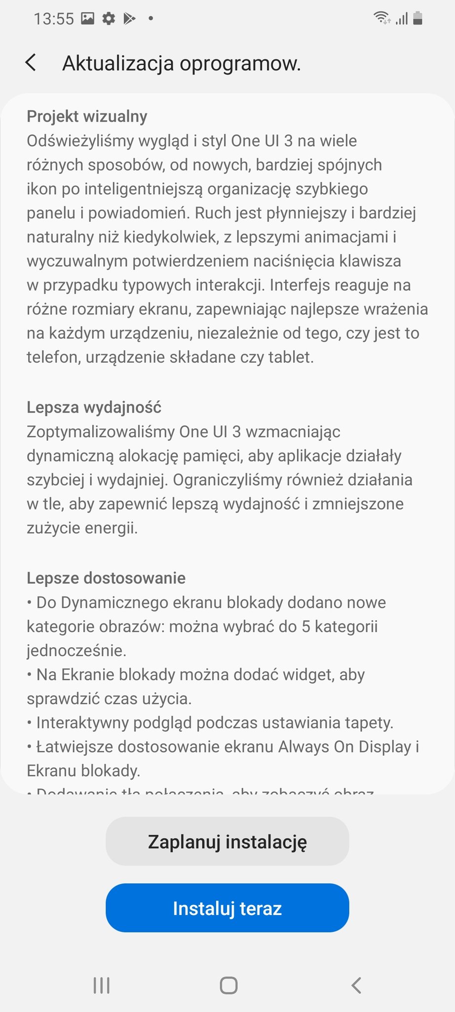 Samsung Galaxy S20 Android 11 One UI 3 aktualizacja update