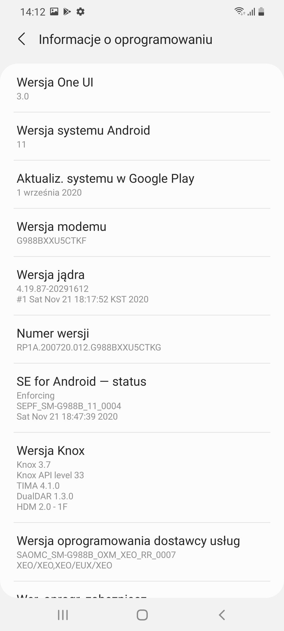 Samsung Galaxy S20 Android 11 One UI 3 aktualizacja update