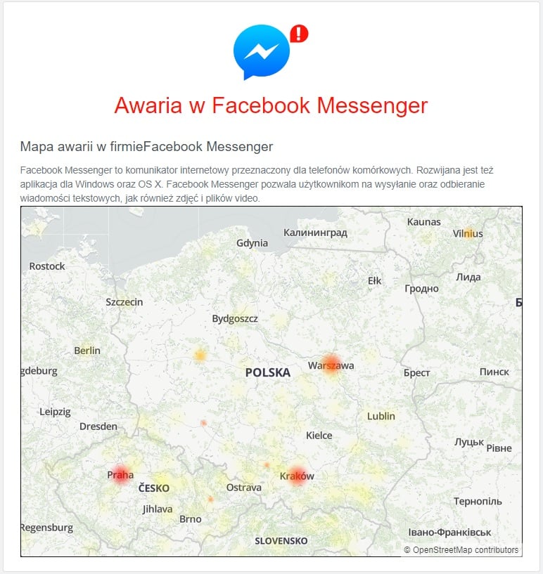 Awaria Facebook Messenger luty 2021 Messenger nie działa