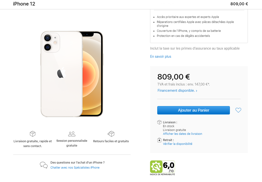 Apple Wskaźniki naprawialności iPhone