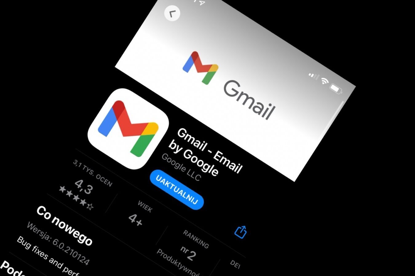 aplikacja Google Gmail iOS fot. Tabletowo.pl