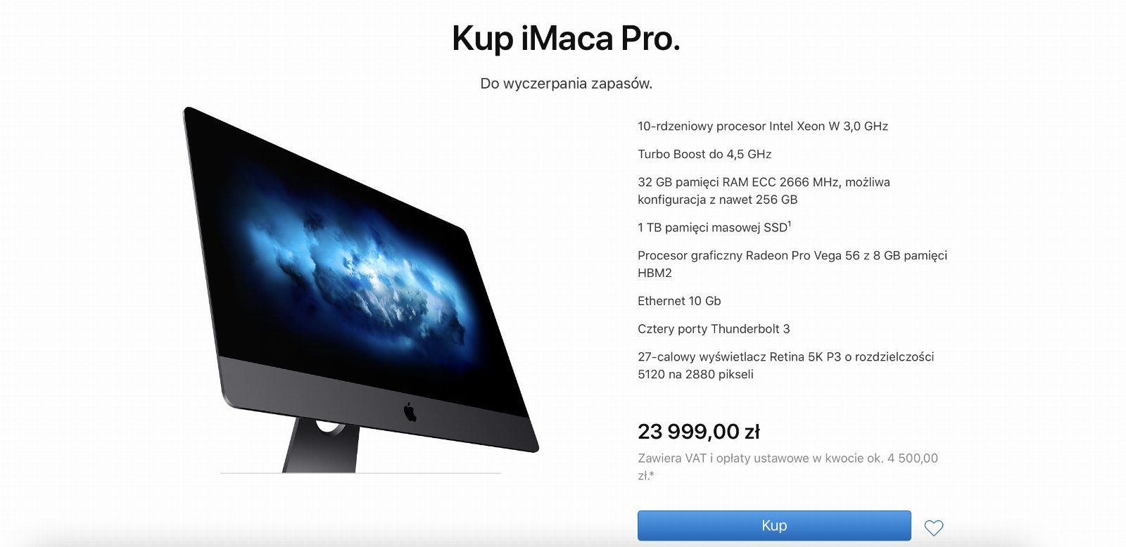 iMac Pro koniec sprzedaży