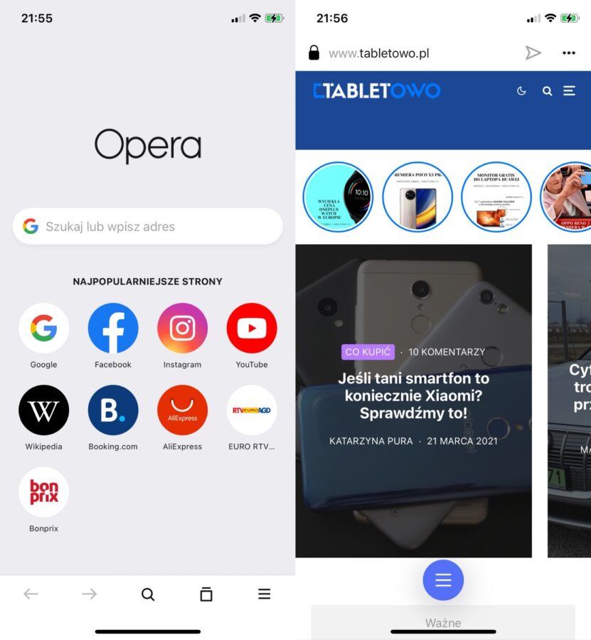 Opera na iOS