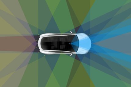Obrazek samochodu autonomicznego, widok z góry