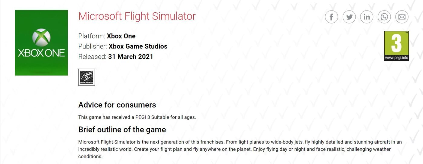 Microsoft Flight Simulator Xbox One