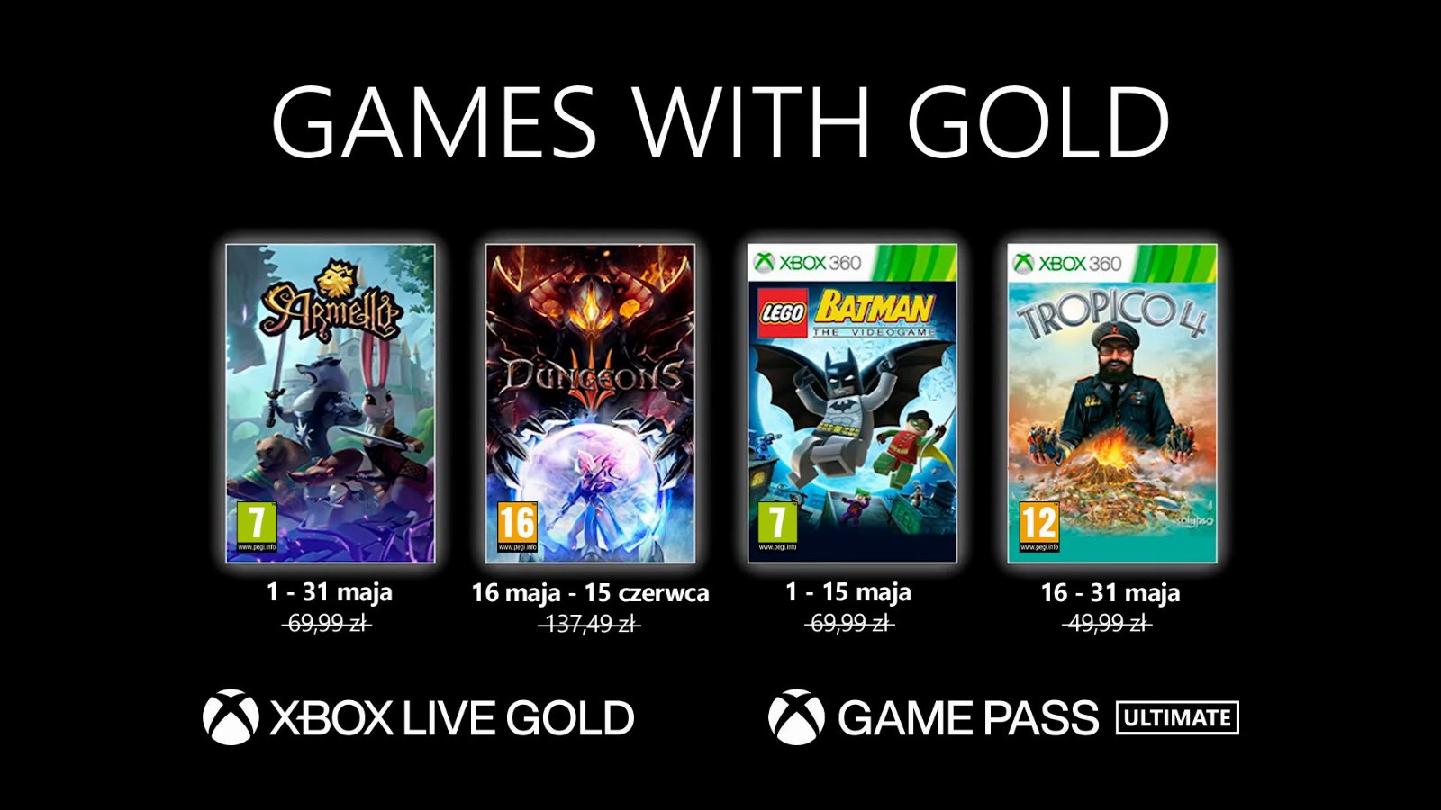 Microsoft Xbox Games with Gold Maj 2021