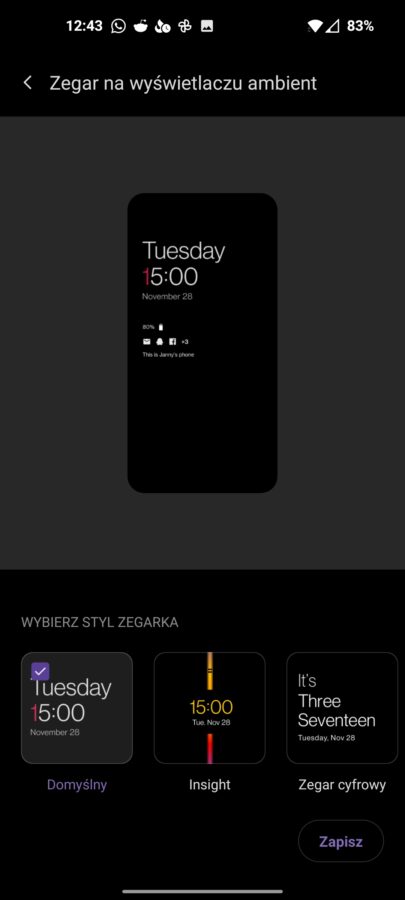 Recenzja OnePlus 9 5G - Ustawienia ekranu OxygenOS 11 - fot. Tabletowo.pl
