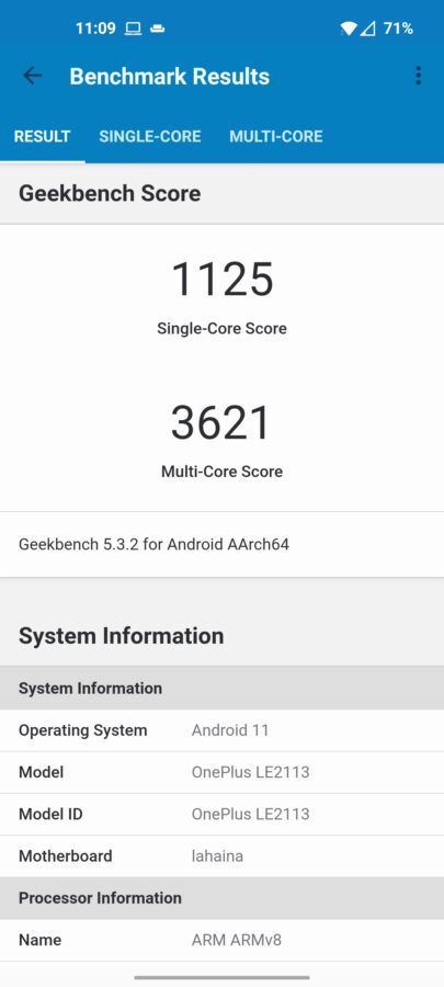 OnePlus 9 5G - Benchmark Geekbench- fot. Tabletowo.pl