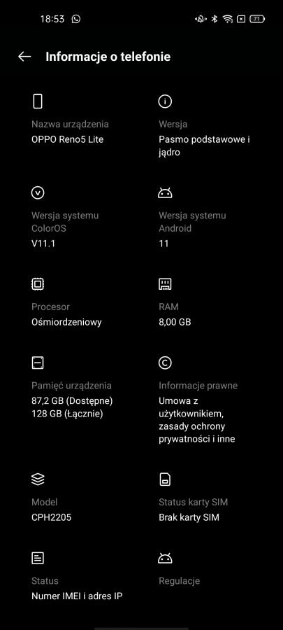 Recenzja Oppo Reno5 Lite - System ColorOS11 - fot. tabletowo.pl