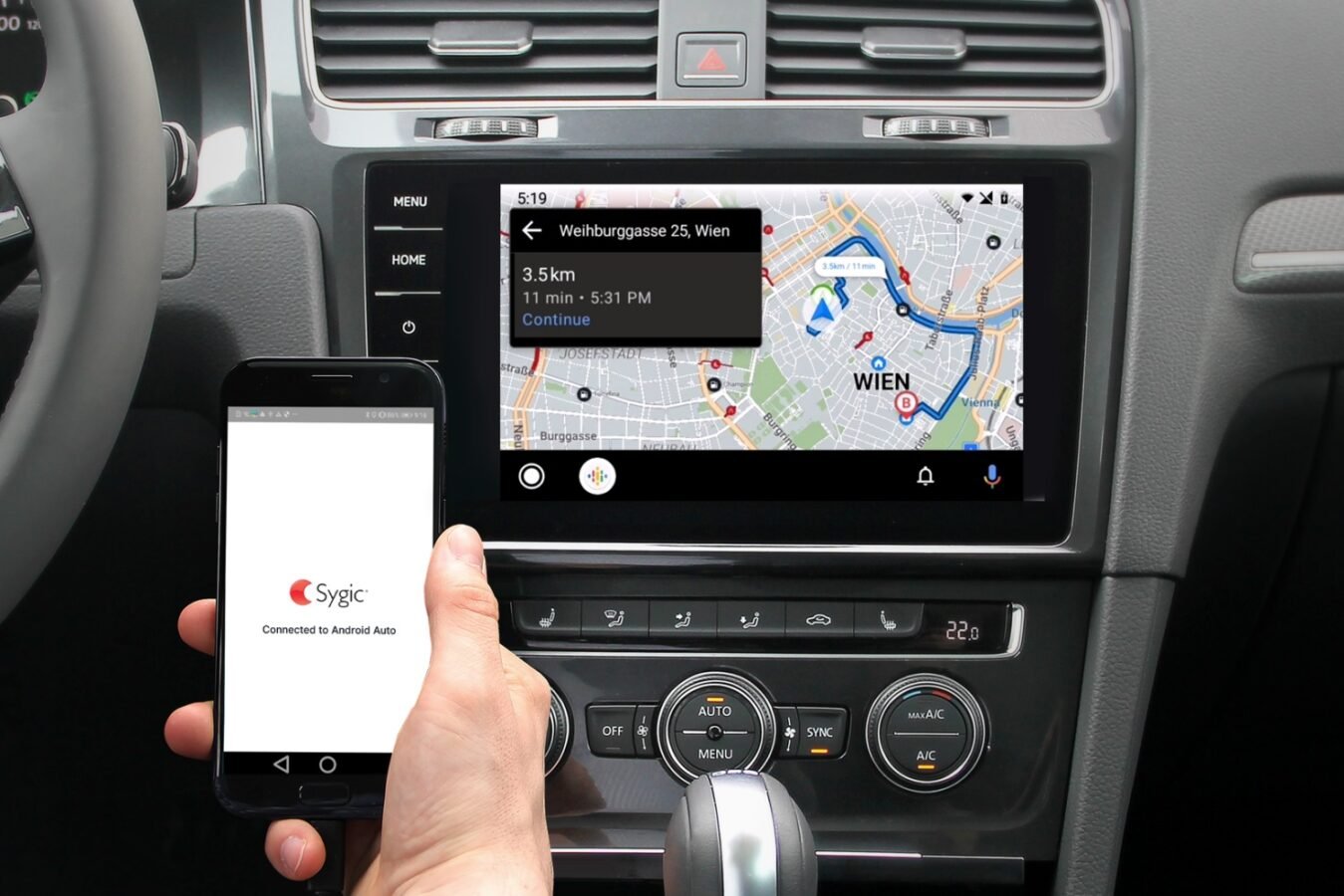 Sygic na Android Auto.
