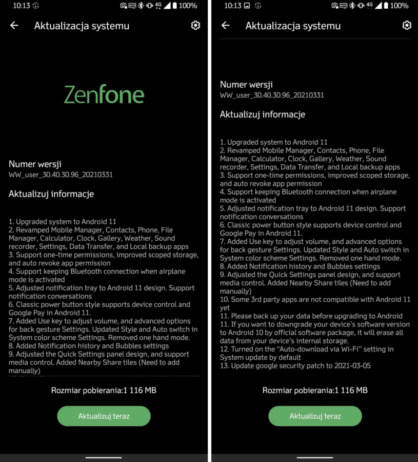 Asus ZenFone 7 Pro - Aktualizacja do Androida 11 - fot. Tabletowo