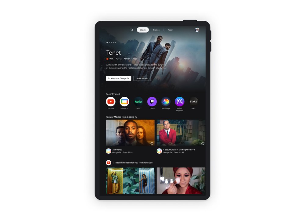 Google Entertainment Space tablet