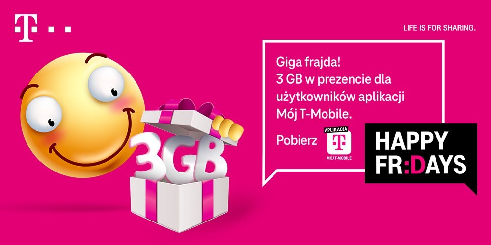 Happy Fridays promocja T-Mobile 3 GB internetu za darmo 14-16 maja 2021