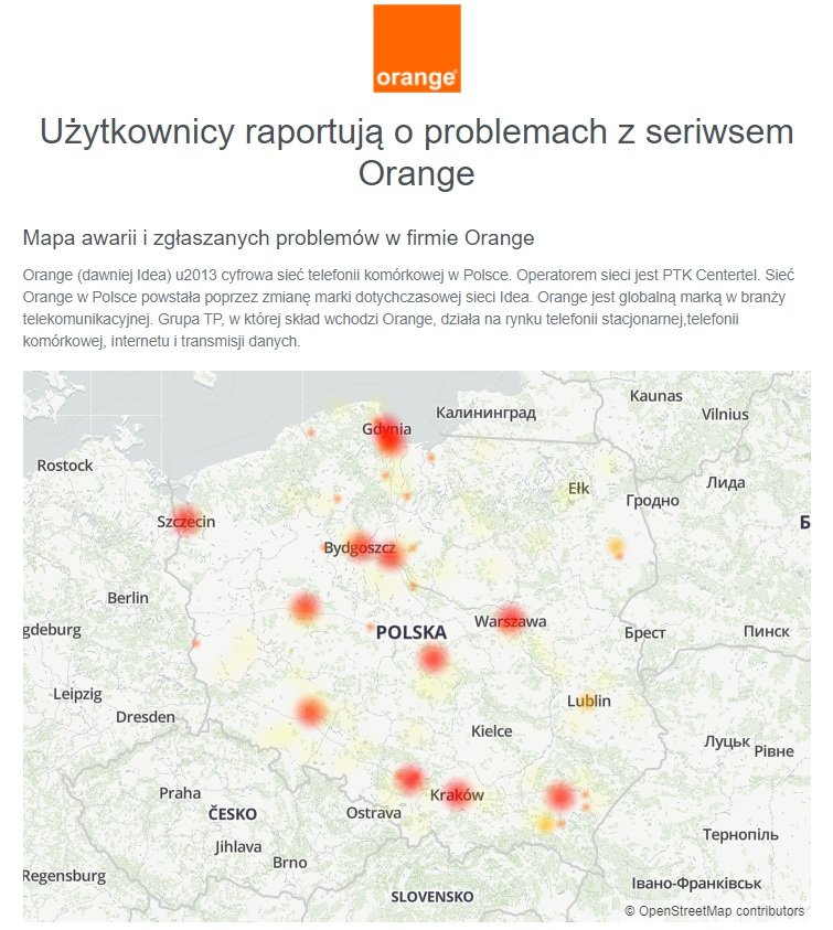 Orange awaria maj 2021 nie działa internet