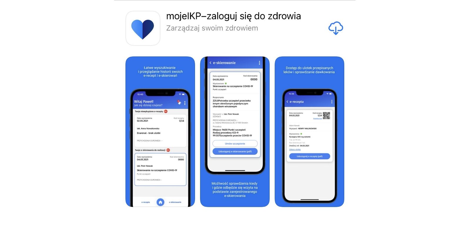 aplikacja mojeIKP Internetowe Konto Pacjenta na iOS