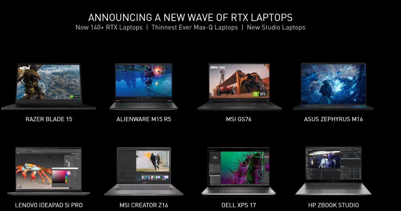 NVIDIA RTX laptopy