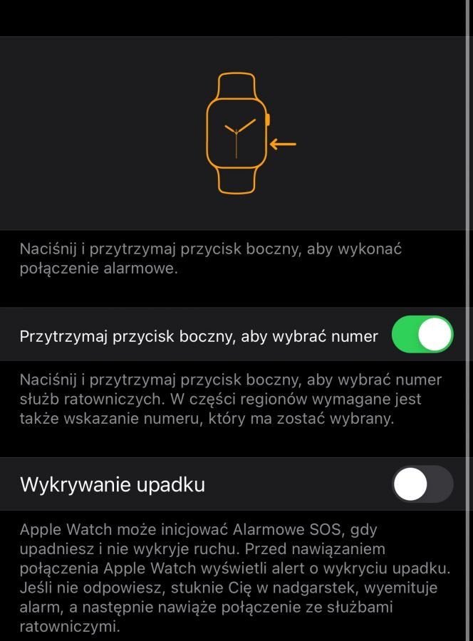 Apple Watch alarmowe SOS