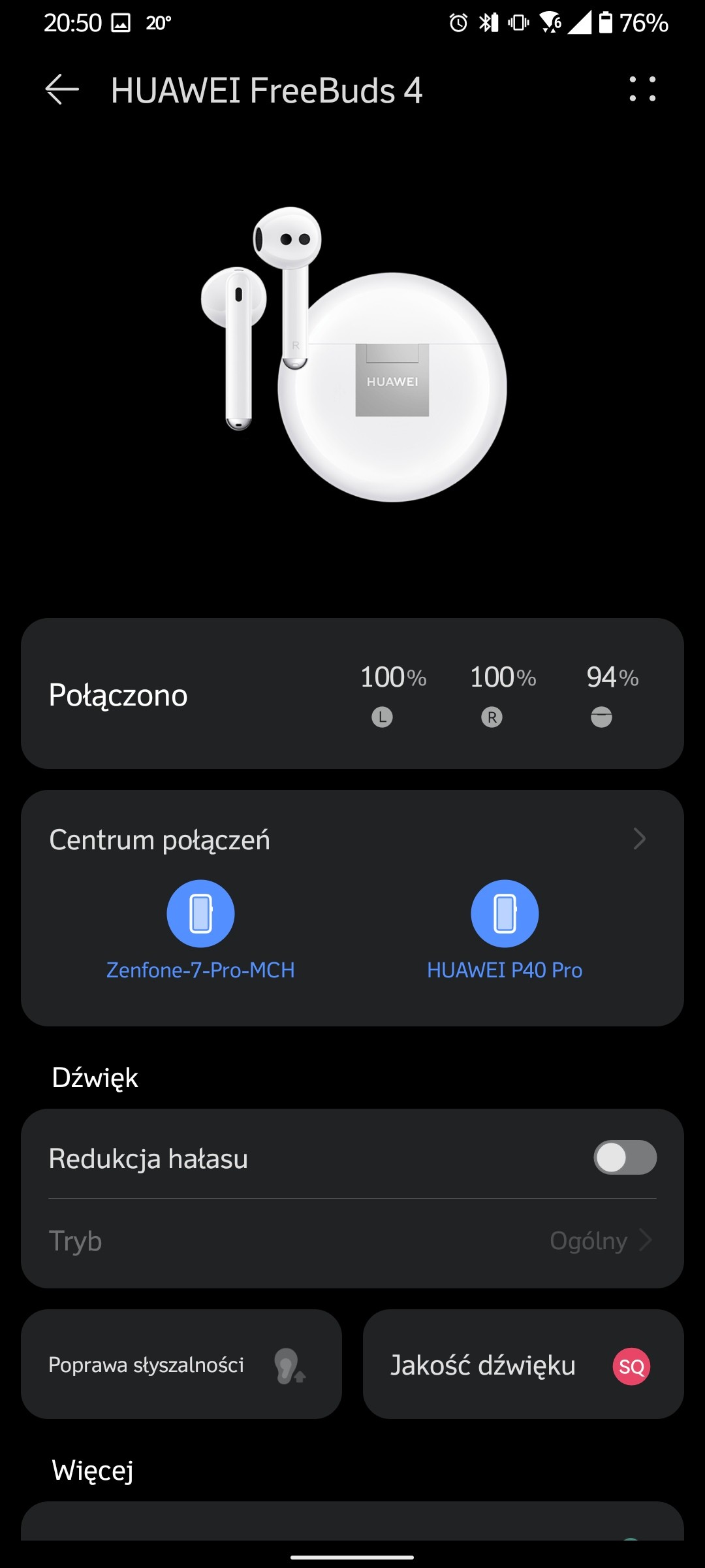 Recenzja Huawei Freebuds 4 - Parowanie z Androidem - fot. Tabletowo.pl