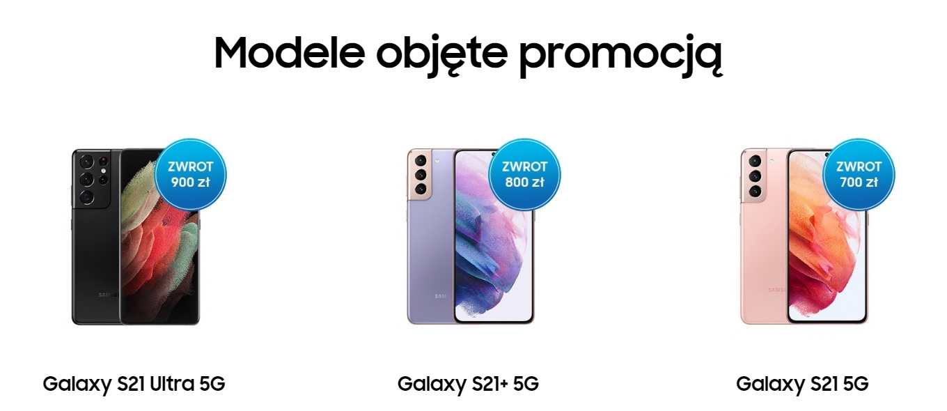promocja do 900 złotych zwrotu po zakupie Galaxy S21 Plus Ultra 5G