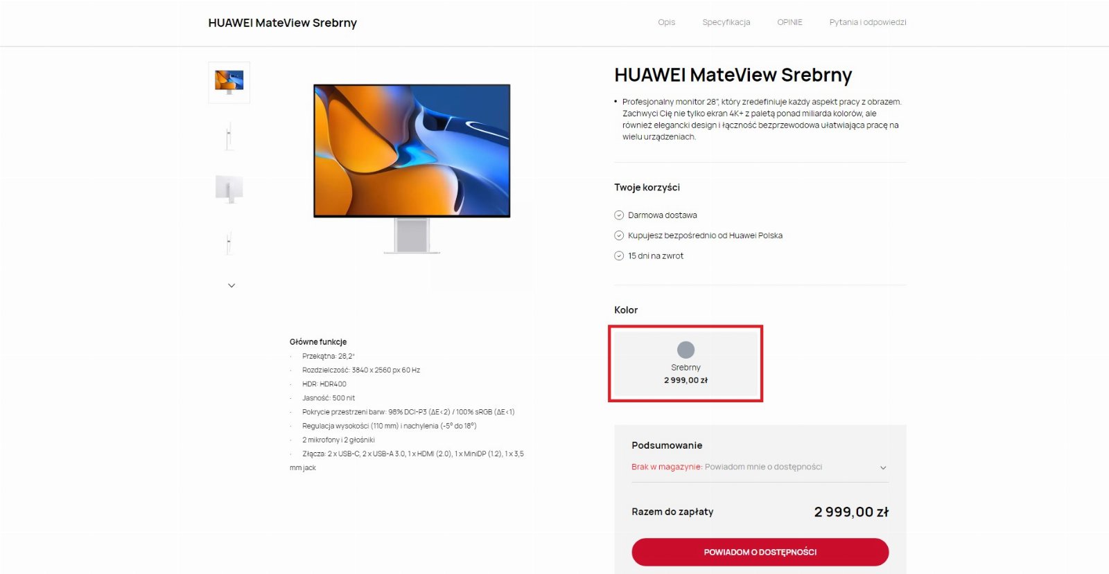 cena Huawei MateView