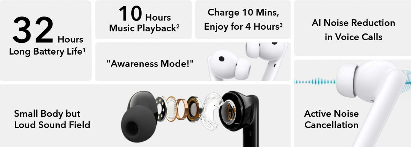 słuchawki bezprzewodowe honor earbuds 2 lite wireless headphones