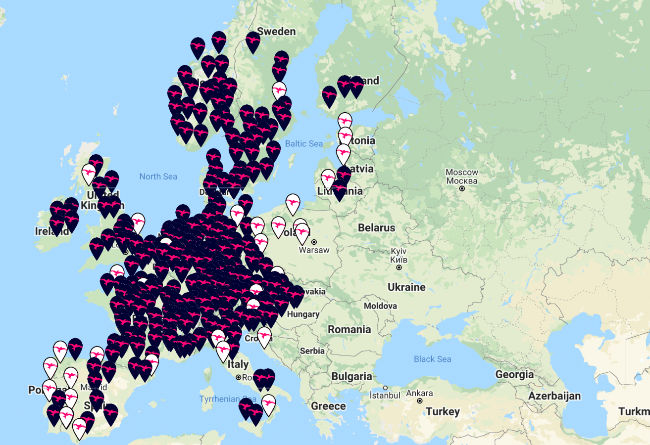 Ionity mapa ładowarek