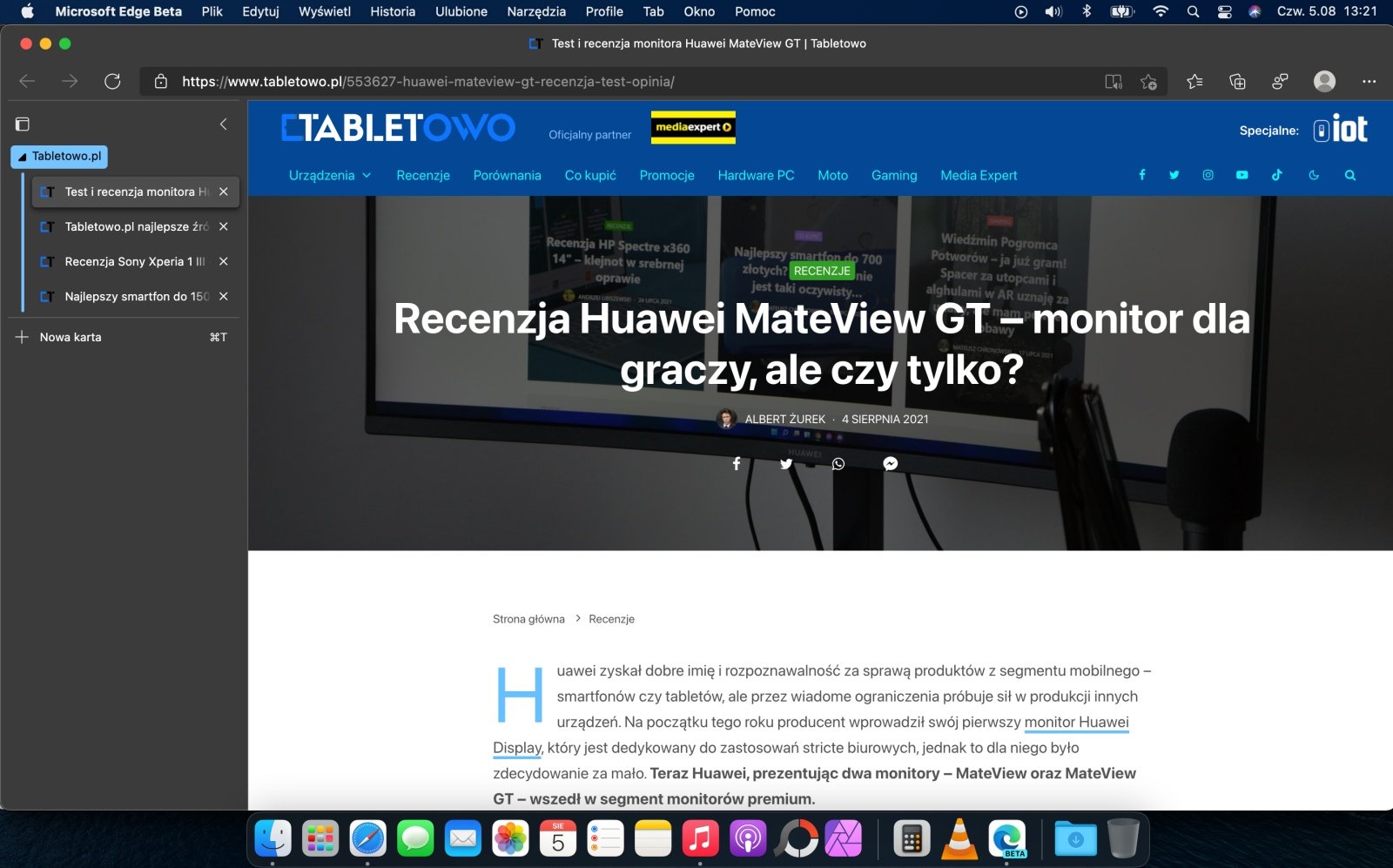 Microsoft Edge grupowanie kart