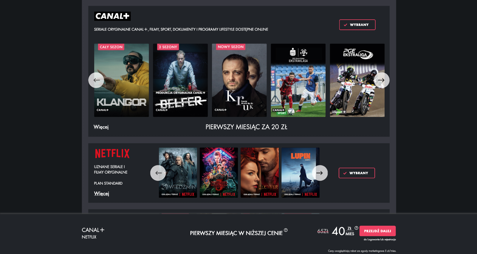 Łączona oferta Canal+ Online i Netflixa - stawki cenowe
