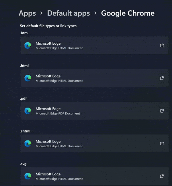 windows 11 ustawienia domyślnych aplikcji default apps settings