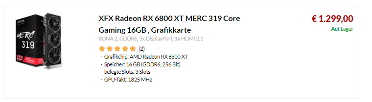 Ceny kart graficznych - RX 6800 XT