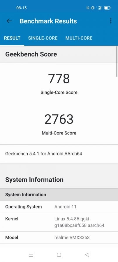 Recenzja realme GT Master Edition - Benchmark