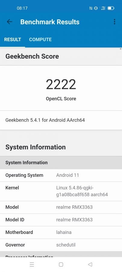 Recenzja realme GT Master Edition - Benchmark