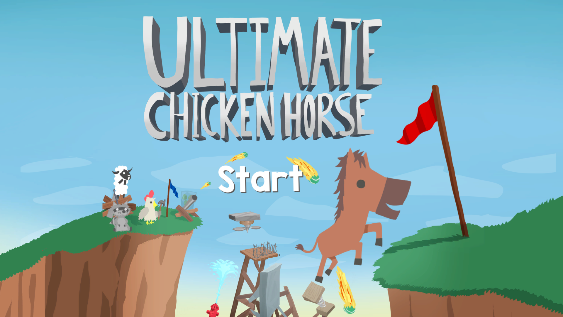 Ultimate Chicken Horse - ekran startowy