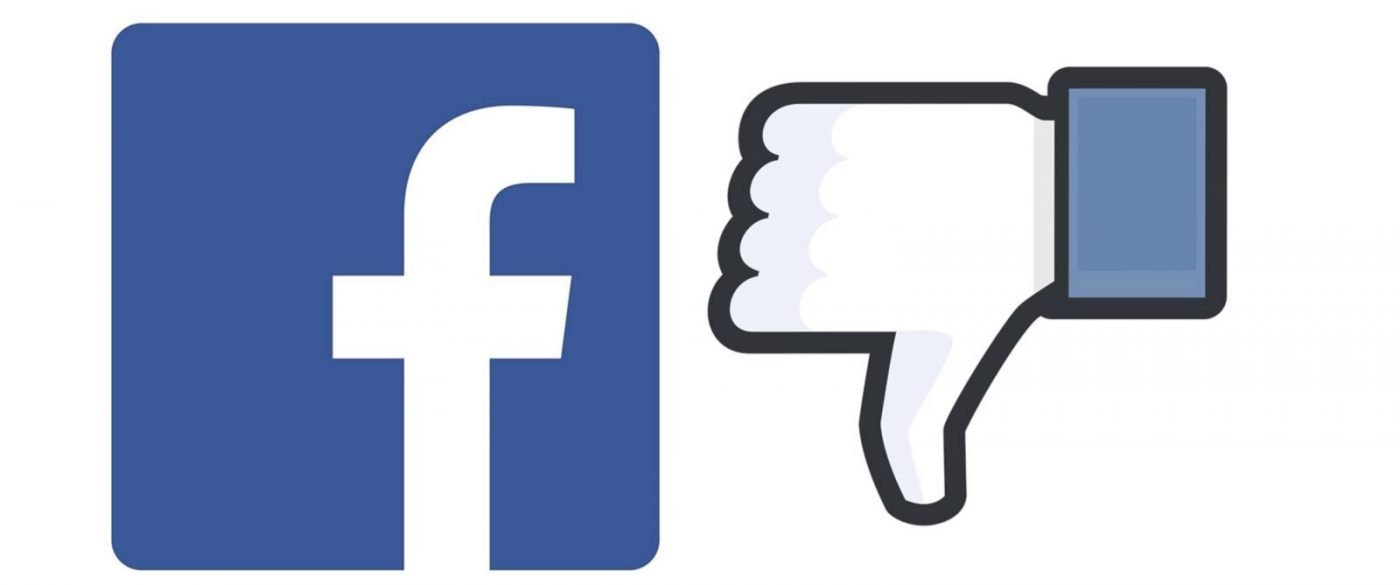 Facebook logo dislike łapka w dół