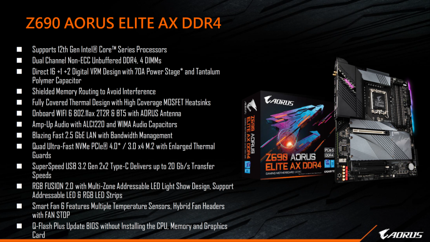 Gigabyte Z690 Aorus Elite ddr4