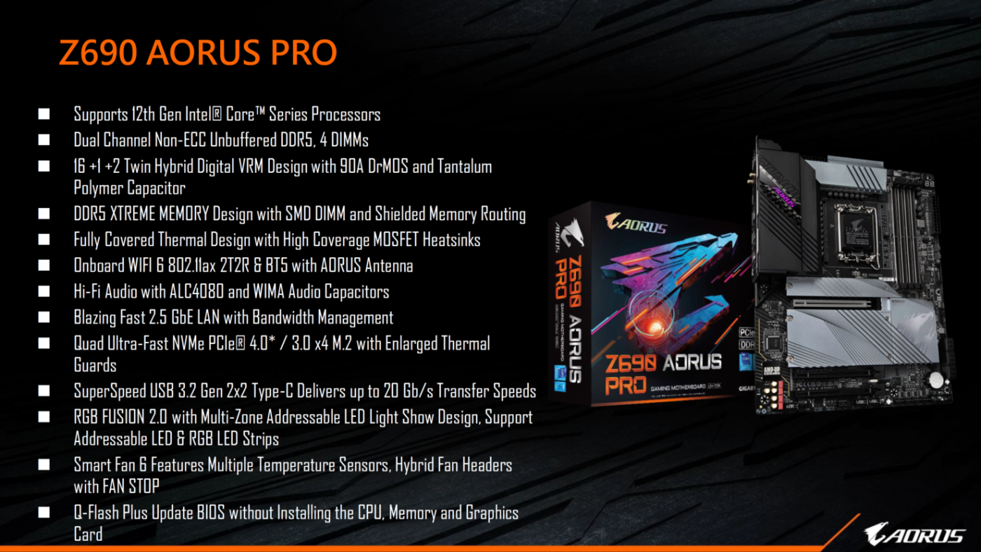 Gigabyte Z690 Aorus pro