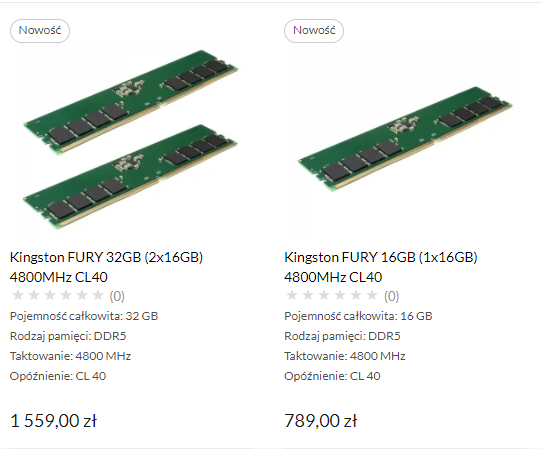 Kingston Fury DDR5-4800-cl40 