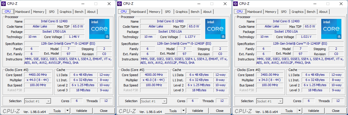 Intel Core i5-12400 cpu-z