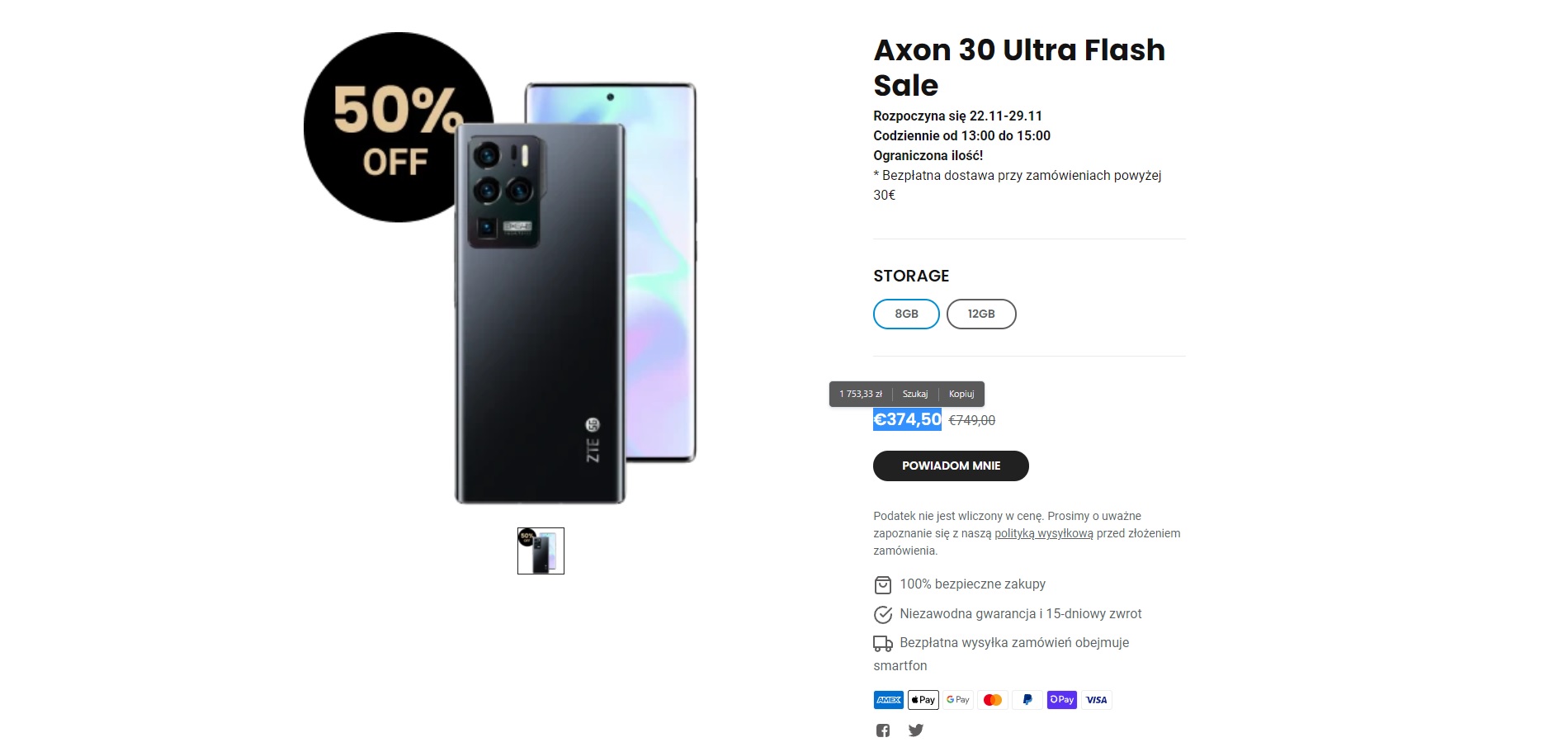 ZTE Axon 30 Ultra za pół ceny