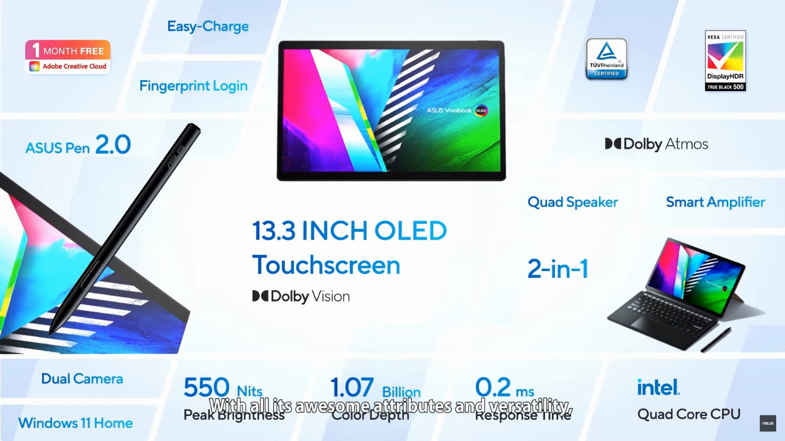 specyfikacja Asus Vivobook 13 Slate OLED