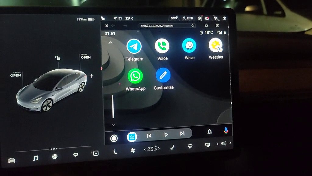 Android Auto w Tesli
