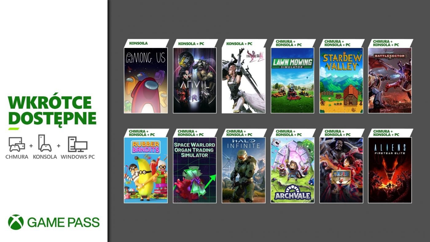 Xbox Game Pass grudzień 2021 lista gier