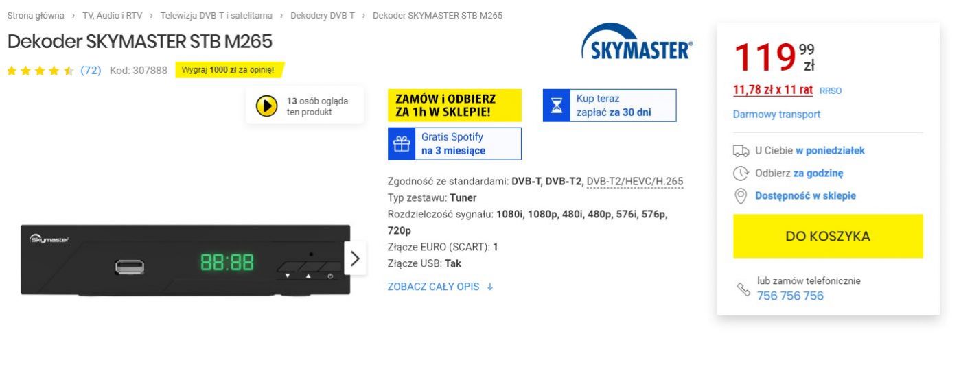 Przeglądając oferty dekoderów DVB-T2, warto zwracać uwagę na opisy produktów