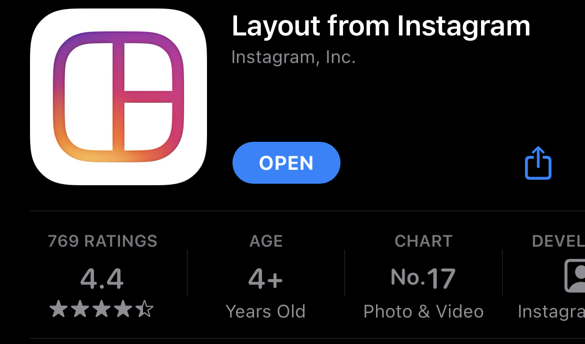 instagram layout aplikacja do tworzenia kolaży