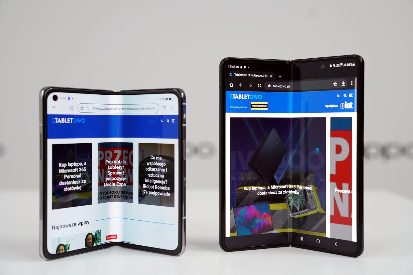 składany smartfon OPPO Find N vs Samsung Galaxy Z Fold 3 fot. Tabletowo.pl
