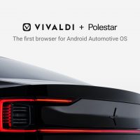 przeglądarka internetowa Vivaldi dla Polestar Android Automotive
